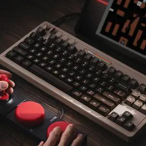 8Bitdo 레트로87 C64 조이스틱 유선 무선 듀얼슈퍼버튼 3모드 모드