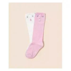 [국내정품] 빈폴키즈 여아 반타이즈 꽃 포인트 2족 세트 라이트 핑크 (BI48KTG01Y) 키즈 아동 양말