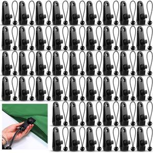 Yulejo 72개 방수 클립 헤비 듀티 및 볼 번지 코드 클램프 상어 텐트 고정 홀더 수영장 커버 야외 캠핑 카라반 캐노피 자동차