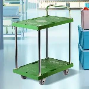 플라스틱스텐녹색 2단 소 업소용서빙카트 주방트롤리 서빙카
