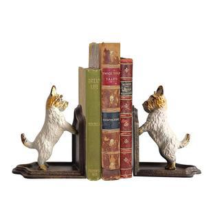 장식 북엔드 주철 개 조각 쌍 헤비 듀티 동상 빈티지 선반