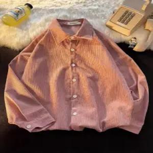 키체샵 남자 빈티지 캐주얼 셔츠 코듀로이 긴팔 학생 봄가을 솔리드 HO3