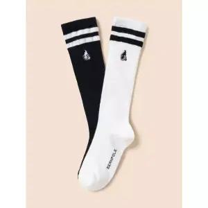 [국내정품] 빈폴키즈 [BEANPOLE KIDS] 여아 메쉬 반스타킹 2족 세트 화이트 (BI63KTG011) 키즈 아동 양말