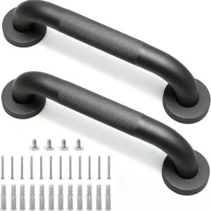 래키커 샤워 그랩 바 2팩 12인치 회색 욕실 1.25인치 직경 304 스테인리스 스틸 미끄럼 방지 노인용 핸디캡