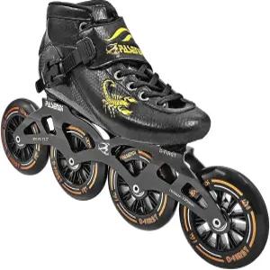 프로 카본 파이버 스피드 스케이트 성인 남녀 4륜 싱글 로우 인라인 신발 블랙