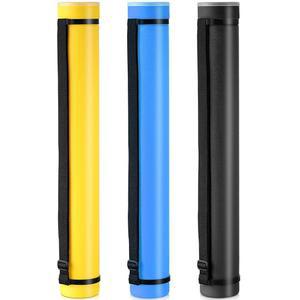 3개 확장 가능한 포스터 튜브 플라스틱 문서 보관 튜브(휴대용 스트랩이 있는 24-40인치 블루프린트 홀더 텔레스코핑 튜브(노란색, 파란색, 검은색) 캡 방수 아트 포함