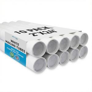 포스터, 예술품, 공예품, 문서의 배송 및 보관을 위한 매직워터 서플라이 메일링 튜브 2인치 x 24인치 흰색 - 10팩
