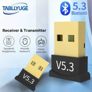 PC 노트북 컴퓨터 용 USB Bluetooth 5.3 어댑터 무선 동글 지원 마우스 키보드 Windows 7/8.1/10/11