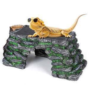 하이거 동물원 3 in 1 대형 수염 베이킹 플랫폼 13 4x7 1x5 3의 Scape 스텝 리지 동굴 은신처 내추럴 록 파충류 먹이 그릇 수조 액세서리 도마 볼 파이썬 거북이용