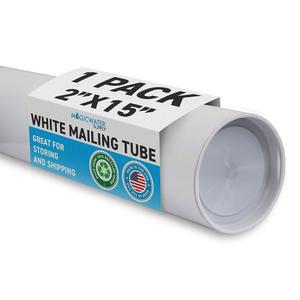 포스터, 예술품, 공예품, 문서의 배송 및 보관용 매직워터 서플라이 메일링 튜브 - 2인치 x 15인치 흰색 1팩 문서
