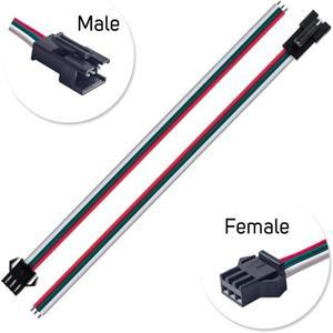30쌍 JST SM 3핀 커넥터 15cm 20AWG 와이어 암/수 LED WS2812B SK6812 FOCB CCT