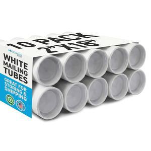 포스터, 예술품, 공예품, 문서의 배송 및 보관을 위한 매직워터 서플라이 메일링 튜브 2인치 x 18인치 흰색 - 10팩