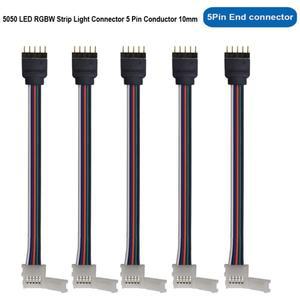 5Pin 5050 RGBW LED 스트립 조명 확장 커넥터 케이블 와이어 와이드 라이트 스타 10mm/12mm PCB 보드