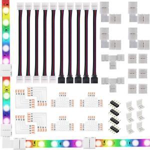 LED 커넥터  스트립 익스텐션  무납땜 조명 액세서리 포함  RGB 5050  3528  2835  8mm  10mm  2 핀  4 핀