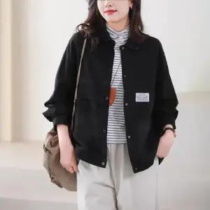 EAMT 여사친 데님 캐주얼 가을 코트 칼라 슬림핏 상의 YJ3