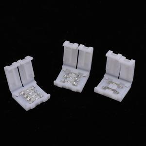 LED 스트립 커넥터  RGB 단색 무납땜 PCB 보드  와이어 프리 용접 10 개  8mm  10mm  2 핀  3 4 3528 5050