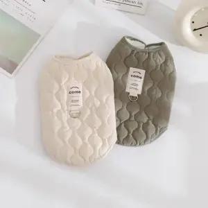 겨울 따뜻한 강아지 조끼 코트 재킷 D링 포함 소형 중형견 옷 면 애완견 의상 골든리트리버