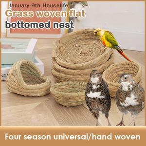 Grass Crafted Nest for Egg Laying  Tiger Skin Pattern Parrot Peony Preserve Warmth  Handcrafted Ruti