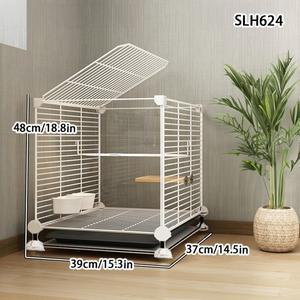 대형 새장 워터 튀김 방지 먹이 트레이 포함  앵무새  코카티엘  미나  참새  앵무조류  핀치  러브버드 및