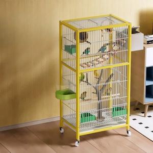 대형 사각 튜브 새장 맨션  앵무새 번식을 위한 고급 워크인 탈부착 가능 트레이가 있는  넓은 마카오 서식
