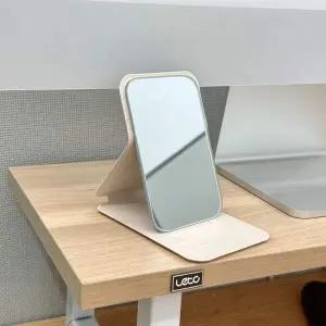 미니손거울 접이식 미니 스탠드 손거울 화이트