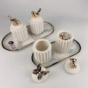 세라믹 이쑤시개 통 케이스 면봉 보관함