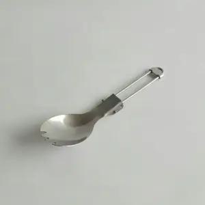 단테의 견해 티타늄(광택 처리된) 접이식 스포크 하이킹 및 캠핑용 초경량 식기류