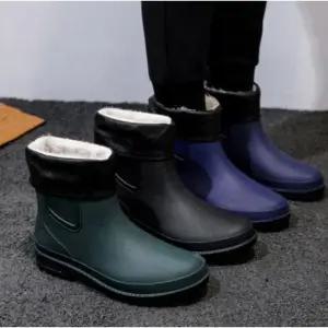 기모 레인부츠 장화 미들 겨울 남자 작업화 Wce7+1slf