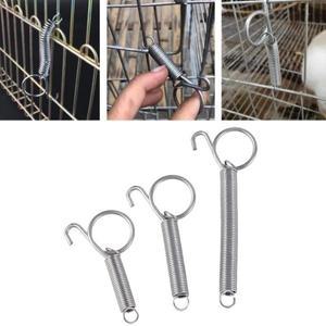 비둘기 앵무새 새장 문 금속 소재 스냅 후크 조류 사육 다기능 고정 장력 스프링 1 Pc