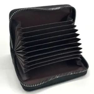 1개 블랙 인조가죽 수납 대용량 카드 지갑 지퍼 명함 카드홀더 가죽카드지갑 여성카드지갑