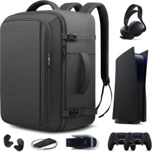 두꺼운 패딩이 있는 PS5 여행용 휴대용 케이스용 아루카제 보호 디지털 및 디스크 콘솔 컨트롤러 게임