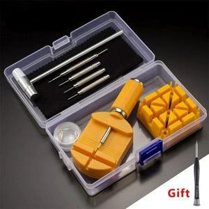 시계 수리 도구 세트 밴드 슬릿 스트랩 팔찌 체인 핀 제거기 조정 키트 전문 제작자용