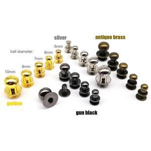 10/20/30피스 솔리드 황동 구리 라운드 볼 헤드 가죽 가방 지갑 벨트 시카고 스크류 백 포스트 네일 리벳