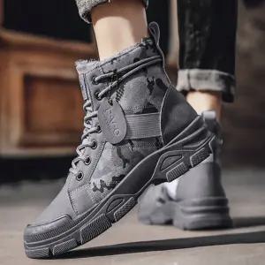 남자 겨울 하이탑 워커 방한 기모 안감 밀리터리 부츠 jHd6+7CFe