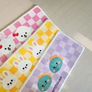 설렘하우스 제작 체커보드 극세사 주방매트 40x120 발매트 장매트 극세사발매트 현관매트