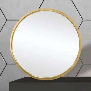 [에이치플러스몰]골드 심플 원형 화장대거울 욕실거울 HLBATH