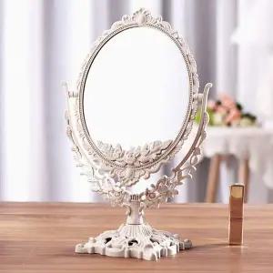 엔틱 회전 화장대 거울 원형 헤어룩 메이크업 탁상거울