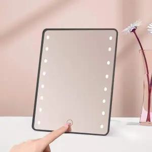 LED 조명거울 3단 밝기조절 블랙 메이크업 스탠드거울