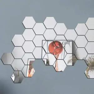 인테리어거울 붙이는 육각실버 아크릴 거울 16조각