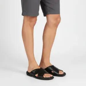 남성 로고 레더 블랙 샌들 2X3111 3LEM F0002