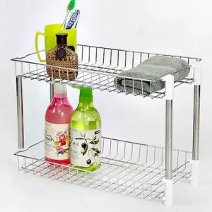 욕실용품 정리대 스텐 사각선반 2단