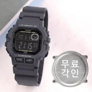 무료각인 WS-1400H-8B 스퀘어 전자 오토캘린더 60랩기능 런닝 스포츠 남자 우레탄 시계 d5