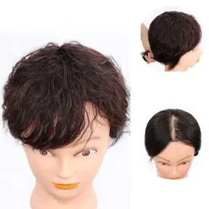 [콩심팥심]인모 정수리 부분가발 웨이브 헤어뽕 여성 가발 3핀 정수리부분가발