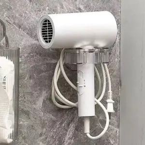 헤어드라이어 거치대 욕실 수납 정리대 투명형