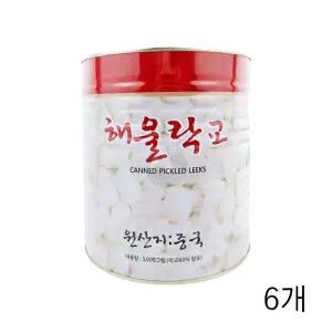삼도식품 해울 락교 2S 3KG X 6개 식당용 절임반찬 캔락교 업소용식자재 일식절임반찬