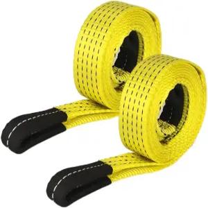 2팩 10피트 x 2인치 팅 슬링 스트랩 헤비 듀티 트 리깅 트리 세이버 리커버리 트레일러 호이스트 트럭용