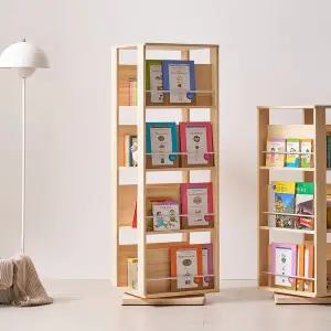 [비앙스] VONI 편백나무 전면 회전책장 4단