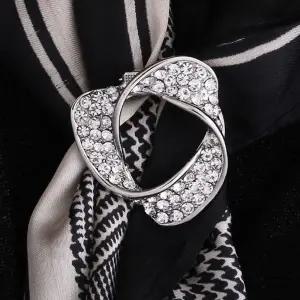 브로치 겸용 스카프링 큐빅스카프링 큐빅브로치 고리 핀 연출 클립 홀드 버클 스카프 리본 장식 트리오링