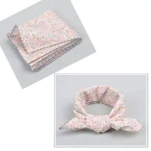 ( )순면사각스카프 핑크플라워 쁘띠스카프 머플러 손수건