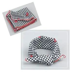 ( )순면사각스카프 체크하트 쁘띠스카프 머플러 목손수건